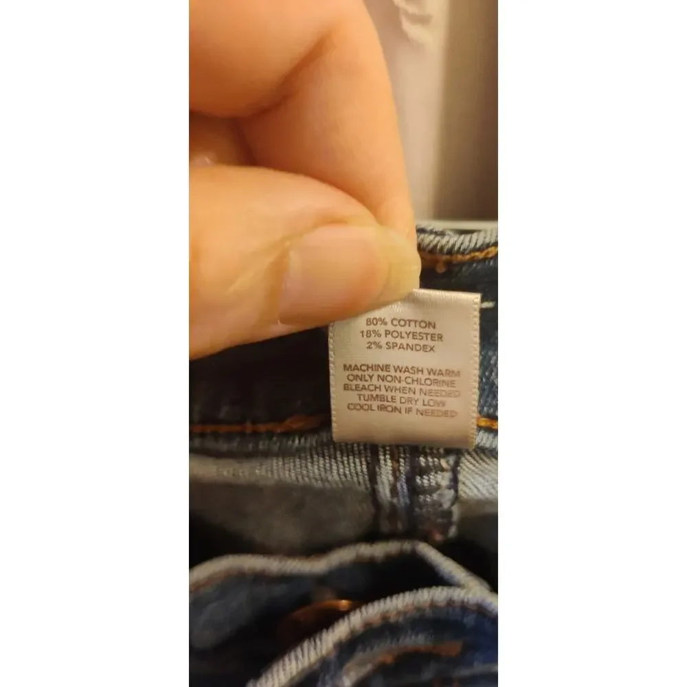 Ann Taylor LOFT Skinny Ankle Raw Hem Dark Wash Jeans Size 6 Denim Casual Boho
